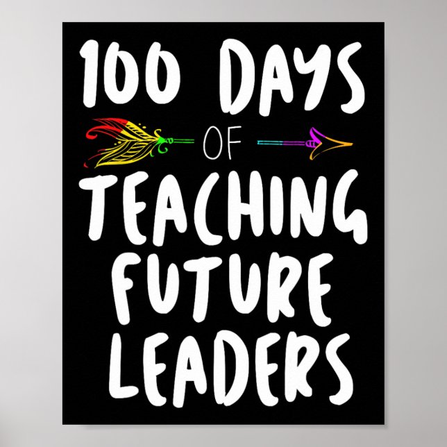 100 Days of School Design Gift For Teachers Teachi Poster (Front)