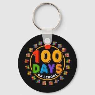 100 days of school design happy 100th day of key ring