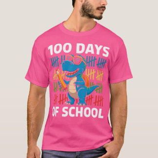 100 Days Of School Dino 100Th Day Of School Dinosa T-Shirt