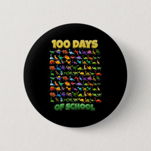 100 Days Of School Dinosaur 100 Days Smarter 6 Cm Round Badge