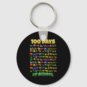 100 Days Of School Dinosaur 100 Days Smarter Key Ring