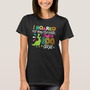 100 Days of School Dinosaur Dino Rawr Boys Kids T-Shirt