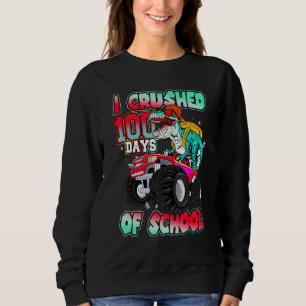 100 Days of School Dinosaur Monster Truck Gift T R Sweatshirt