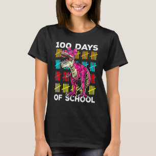 100 Days Of School Dinosaur Rex Dino Kids Boys 100 T-Shirt