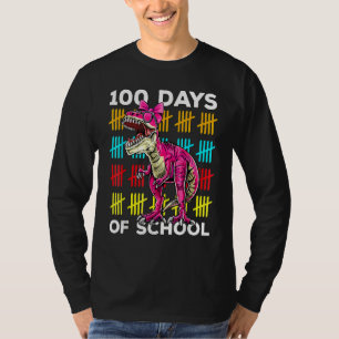 100 Days Of School Dinosaur Rex Dino Kids Boys 100 T-Shirt