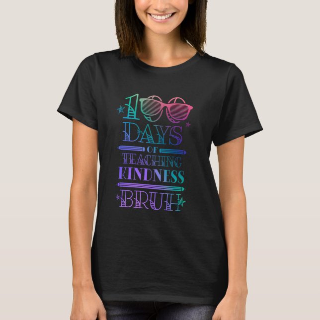 100 Days of School Elementary Student Teacher 100t T-Shirt (Front)