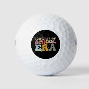  100 Days Of School Era Groovy Teacher Kids Golf Balls