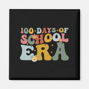  100 Days Of School Era Groovy Teacher Kids Magnet