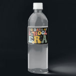 100 Days Of School Era Groovy Teacher Kids Water Bottle Label<br><div class="desc">Retro 100th Day Of School Teacher Kid 100 Days Of School Era T-Shirt</div>