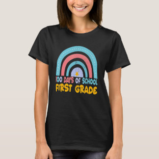 100 Days Of School First Grade Teacher Student 100 T-Shirt