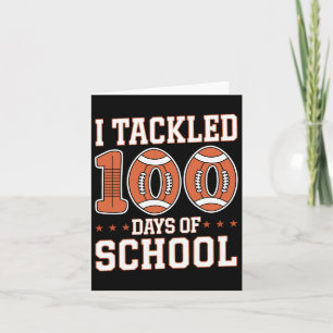 100 Days Of School Football Boys Kids Toddler 100t Card