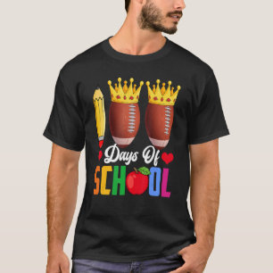 100 Days Of School Football  Fans 100th Day Of Sch T-Shirt