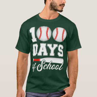 100 days of school for 100th day baseball student  T-Shirt