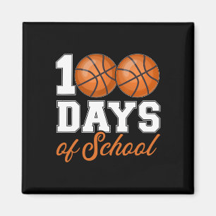 100 Days Of School For 100th Day Basketball Studen Magnet
