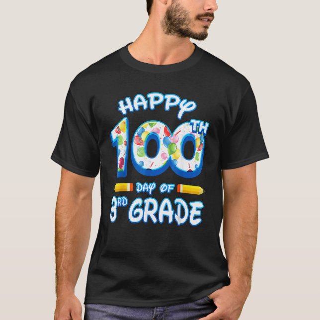100 Days Of School For 3rd Third Grade Teachers T-Shirt (Front)