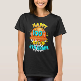 100 Days Of School For 8th Grade Basketball Teache T-Shirt