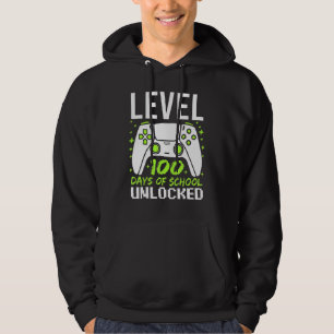 100 Days Of School For Boys Level Unlocked Gamer K Hoodie