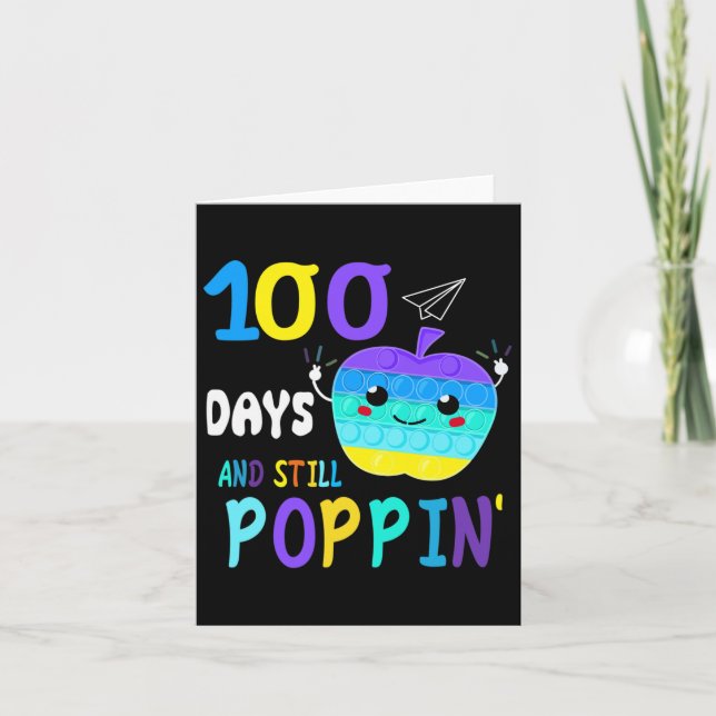 100 Days Of School For Fidget Popit Lovers Boys Gi Card (Front)
