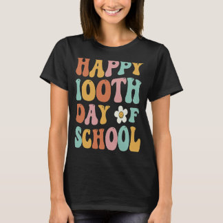 100 Days of School For Teacher Student Retro Vinta T-Shirt