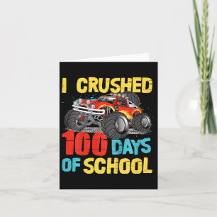 100 Days Of School For Toddler Boys Kids Monster T Card
