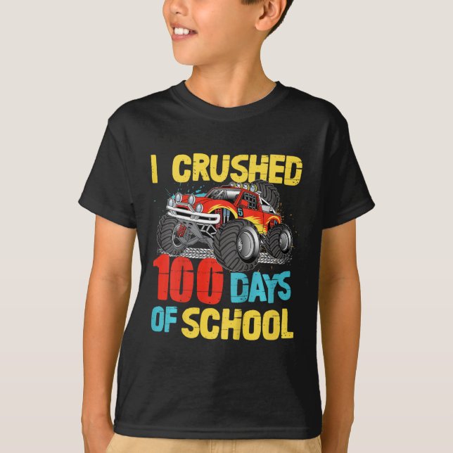 100 Days Of School For Toddler Boys Kids Monster T T-Shirt (Front)