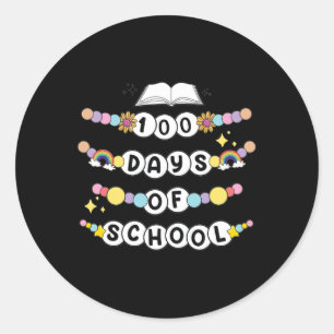 100 Days Of School Friendship Bracelet Smarter Mil Classic Round Sticker