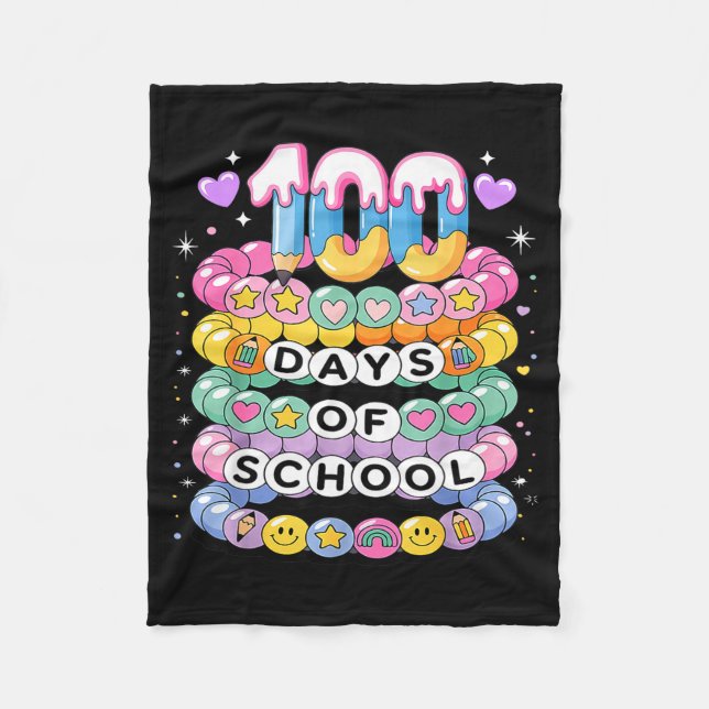 100 Days Of School Friendship Bracelets 100 Days S Fleece Blanket (Front)