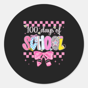 100 Days Of School Fun Milestone Clroom Kids  Classic Round Sticker