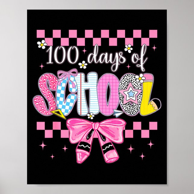100 Days Of School Fun Milestone Clroom Kids  Poster (Front)