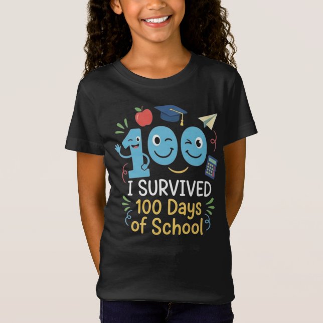 100 Days of School | Fun School Celebration T-Shirt (Front)