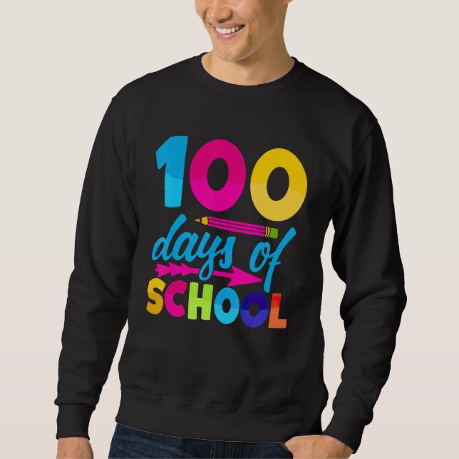 100 Days Of School Funny 100 Days Brighter For Tea Sweatshirt (Front)
