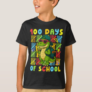 100 Days Of School Funny Dinosaur T-rex Boy Girl T T-Shirt