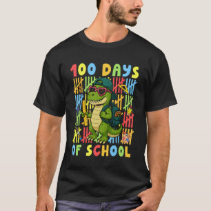 100 Days of School Funny Dinosaur T-rex Boy Girl T T-Shirt