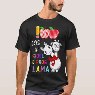 100 Days of School funny No probllama Llama Teache T-Shirt
