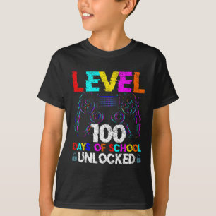 100 Days Of School Gamer Boy Level 100 Unlocked Ga T-Shirt