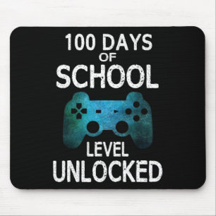 100 Days Of School Gamer Video Games Level Unlocke Mouse Pad