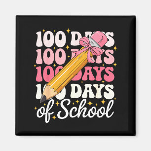 100 Days Of School Girls Coquette Bow 100th Day Of Magnet