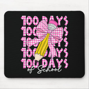 100 Days Of School Girls Coquette Bow 100th Day Of Mouse Pad