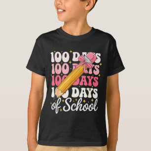 100 Days Of School Girls Coquette Bow 100th Day Of T-Shirt