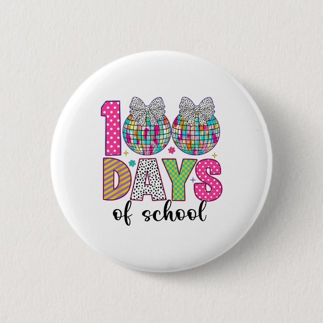 100 Days Of School Girls Kids 100 Days Smarter 100 6 Cm Round Badge (Front)