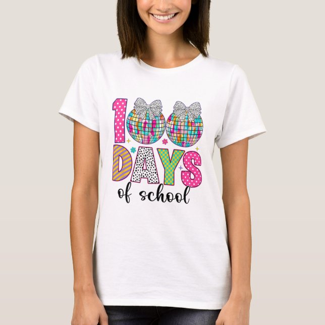 100 Days Of School Girls Kids 100 Days Smarter 100 T-Shirt (Front)