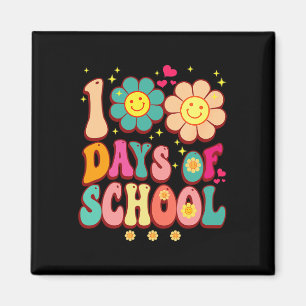 100 Days Of School Groovy Retro 100th Day Teacher  Magnet