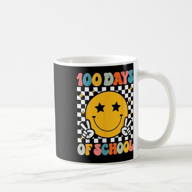 100 Days Of School Groovy Smile Face  Coffee Mug (Right)