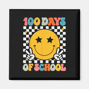 100 Days Of School Groovy Smile Face  Magnet