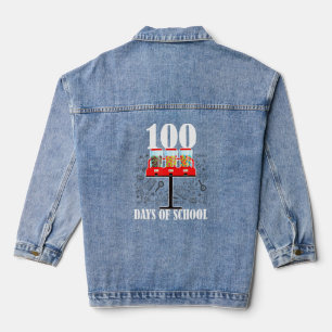 100 Days Of School Gumball Machine 100th Day Teach Denim Jacket