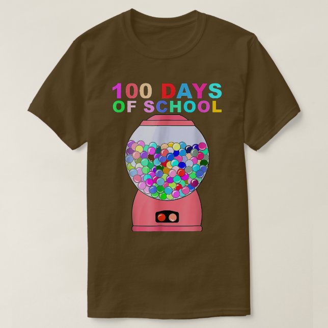 100 Days Of School Gumball Machine For Kids Or Tea T-Shirt (Design Front)