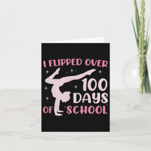 100 Days Of School Gymnast Women Teen Girls Cheer  Card
