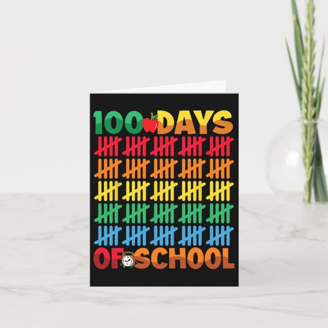 100 Days Of School Happy 100th Day Of School Teach Card (Front)