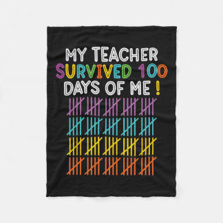 100 Days Of School Happy 100th Day Of School Teach Fleece Blanket