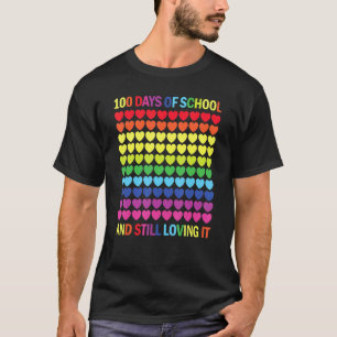 100 Days Of School Heart Love Teacher Student Boy T-Shirt
